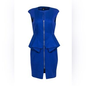 Ted Baker JAMTHUN Cobalt Blue “As seen on TV” Peplum Midi‎ Dress 2